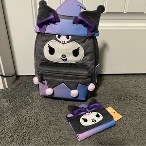 Her Universe Kuromi Witch Fuzzy backpack and mini wallet